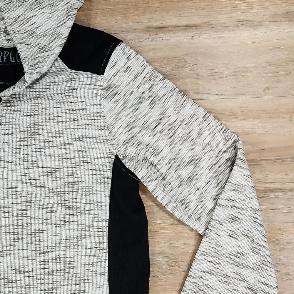 🧡Surplus Olive & White Variegated Long Sleeve Hoodie Large